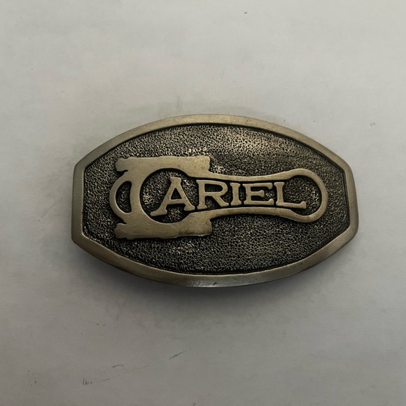 Cariel Pewter Belt Buckle 1980 Enerrflex Oil & Gas Solutions Vintage Belt Buckle - Picture 1 of 2